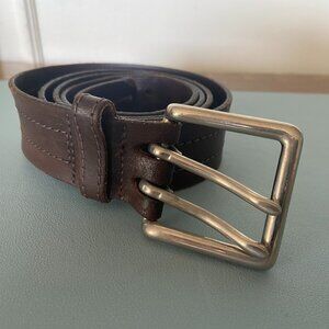 Roots - Classic Brown Leather Belt with Metal Buckle - Size 38/39